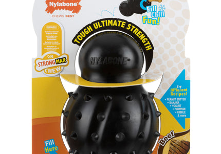 Nylabone Strong Max Cone Chew – Durable Rubber Treat Toy with Beef Scent, Large Size