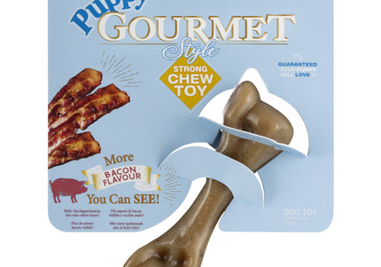 Nylabone Puppy Gourmet Femur Bacon S – Small Chew Bone with Intense Bacon Scent, Durable Design