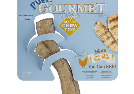 Nylabone Puppy Gourmet Chicken Stick M – Durable Dog Chew with Intense Chicken Scent, Medium Size