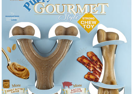 Nylabone Puppy Gourmet Twin Pack S – Small Dog Chews with Intense Scent, 2 Pieces