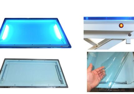 Blovi Crystal Electric Grooming Table 110x60cm – Illuminated Acrylic Glass, Professional Design