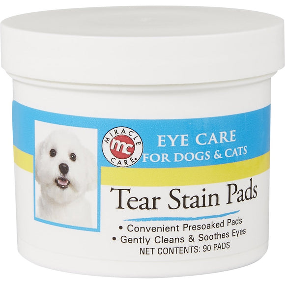 Miracle Care Tear Stain Pads – Soft Cotton Eye Area Cleansing Discs, 90 Pack
