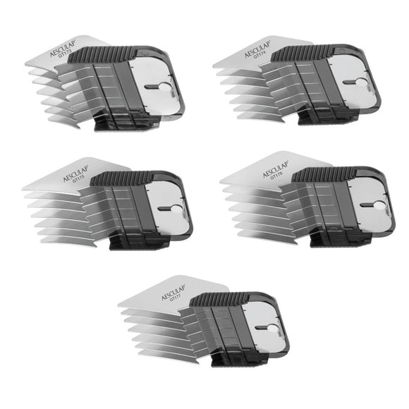 Aesculap Favorita Stainless Steel Comb Set – 5 Durable Professional Attachments for Razors