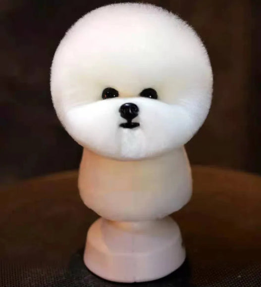 Mr. Jiang Bichon Model Dog Head – Realistic Grooming Mannequin Bust, Durable Construction