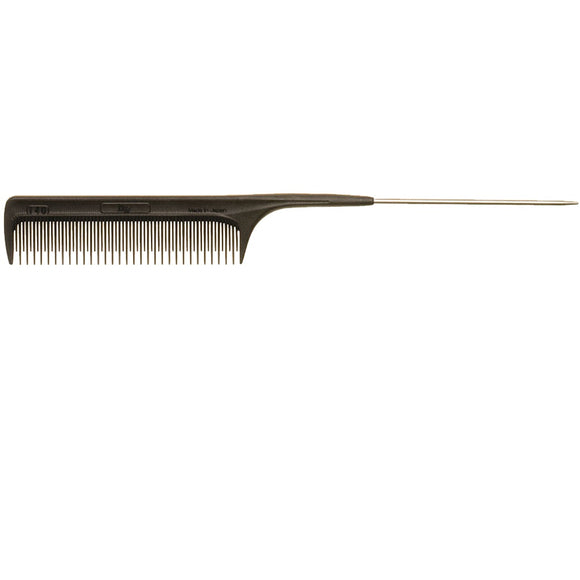 Utsumi BW Carbon Ultem Comb 22.5cm – Professional Top-Quality Comb with Metal Spike, Black