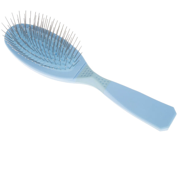 Madan Small Pin Brush – Ergonomic Handle, 22mm Medium-Soft Metal Pins, Sky Blue