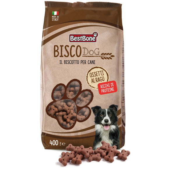 Best Bone Bisco Osetti Al Ragu Dog Treats – Meat Sauce Flavor, 400g Crunchy Snack
