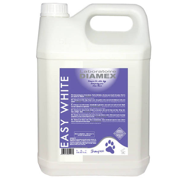 Diamex Easy White Shampoo – Mild Whitening Formula with Wheat Proteins and Coconut Oil, 5L Concentrate