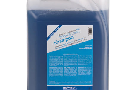 Show Tech Bright & Clean Shampoo – Color-Enhancing Concentrate, 5L, Intensifies Coat Shine