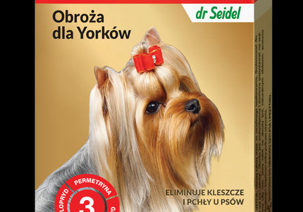 Dr. Seidel Sabunol Decorative Pink Collar 35cm – Tick and Flea Protection for Yorkies