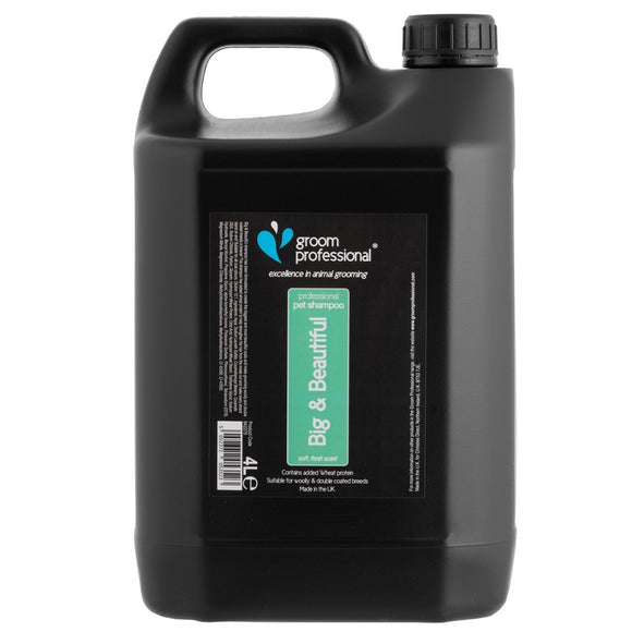 Groom Professional Big & Beautiful Volumising Shampoo – Concentrated Formula for Thick and Double Coats, 4L