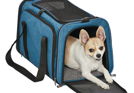 MidWest Blue Pet Carrier – Large Size, Durable Ventilated Travel Crate with Secure Latch