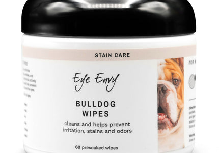 Eye Envy Bulldog Wrinkle Wipes – Gentle Pre-Moistened Cloths with Soothing Formula, 60 Count