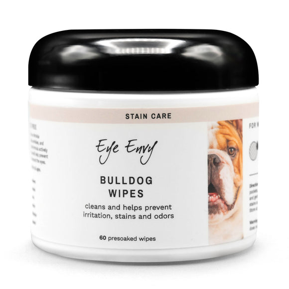 Eye Envy Bulldog Wrinkle Wipes – Gentle Pre-Moistened Cloths with Soothing Formula, 60 Count