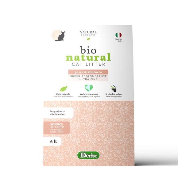 Natural corn-based clumping cat litter with strong odor control and soft texture – 6L