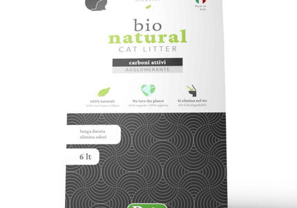 Natural corn cat litter with activated carbon for odor control and freshness – 6L.