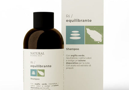 Natural Derma Pet Rebalancing Dog Shampoo – Green Clay, Vinegar, Propolis, Gentle Cleansing Formula