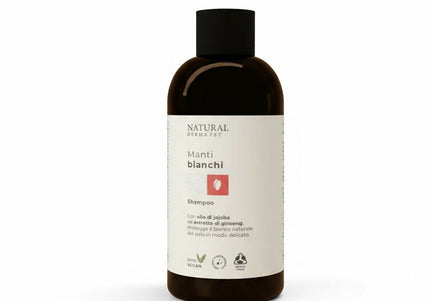 Natural Derma Pet White Coats Shampoo – Brightening Formula with UV Protection, Enhances Shine