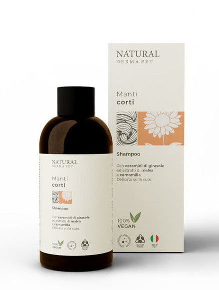 Natural Derma Pet Short Hair Dog Shampoo – Sunflower Ceramides and Mallow, Nourishing Formula