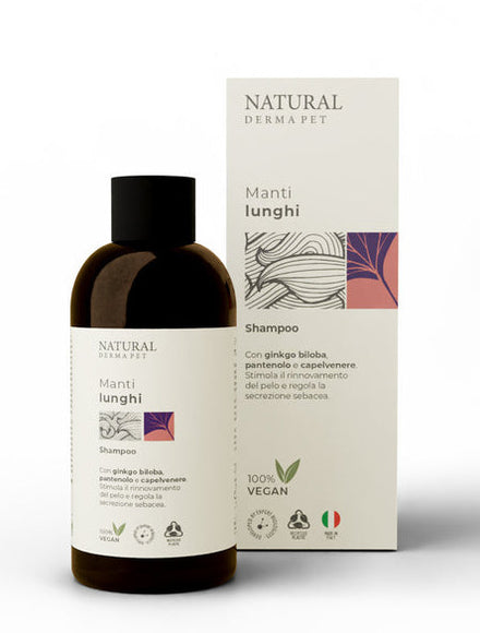 Natural Derma Pet Long Hair Dog Shampoo – Detangling Formula with Panthenol and Ginkgo Extract