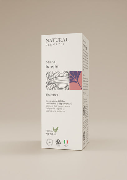 Natural Derma Pet Long Hair Dog Shampoo – Detangling Formula with Panthenol and Ginkgo Extract