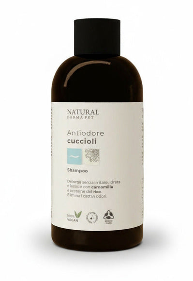 Natural Derma Pet Puppy Shampoo – Ultra-Gentle Soothing Cleanser with Rice Protein and Chamomile