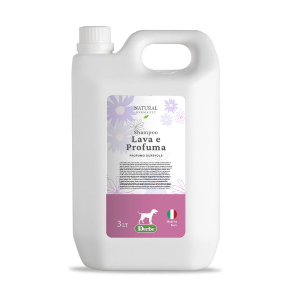 Natural Derma Pet Lava & Profuma Apple Dog Shampoo – Gentle Cleansing, Refreshing Scent, 3L Bottle