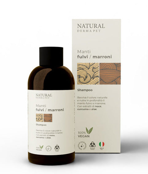 Natural Derma Pet Brown Coat Dog Shampoo – Enhances Color, Gentle Cleansing Formula, 300ml