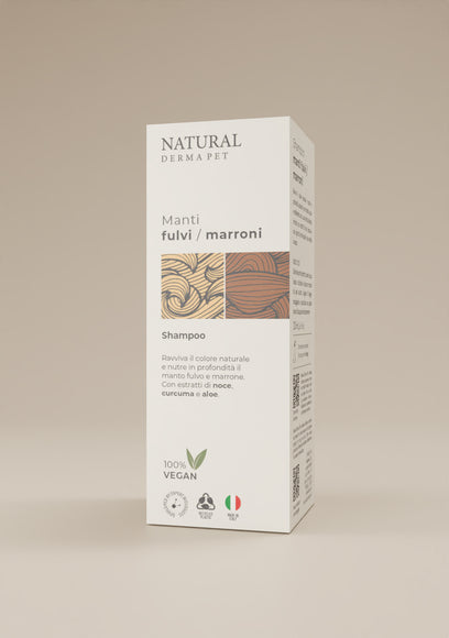 Natural Derma Pet Brown Coat Dog Shampoo – Enhances Color, Gentle Cleansing Formula, 300ml