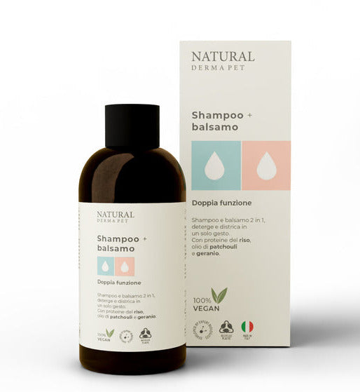 Natural Derma Pet Shampoo and Conditioner 2in1 – Gentle Cleansing, Deep Nourishing Formula, 200ml