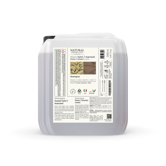 Natural Derma Pet Brown Coat Dog Shampoo – Enhances Color, Gentle Cleansing Formula, 300ml