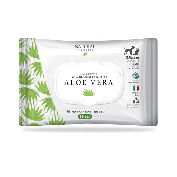 Natural Derma Pet Cleaning Wet Wipes – Aloe Vera Scented, Gentle Moisturizing Formula, 80 Pack
