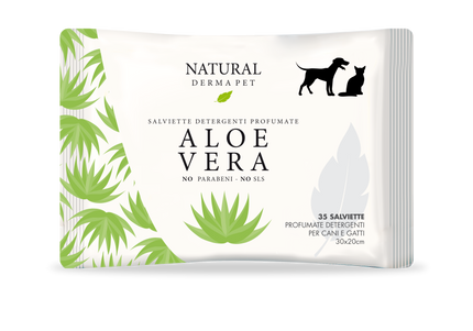 Natural Derma Pet Cleaning Wet Wipes – Aloe Vera Scented, Gentle Moisturizing Formula, 80 Pack