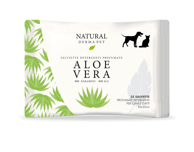 Natural Derma Pet Cleaning Wet Wipes – Aloe Vera Scented, Gentle Moisturizing Formula, 80 Pack