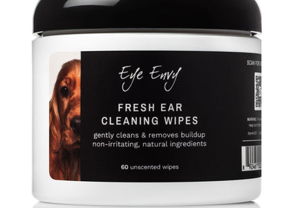 Eye Envy Fresh Ear Cleaning Wipes – Soft Cotton Pads with Gentle Deodorizing Formula, 60 Count