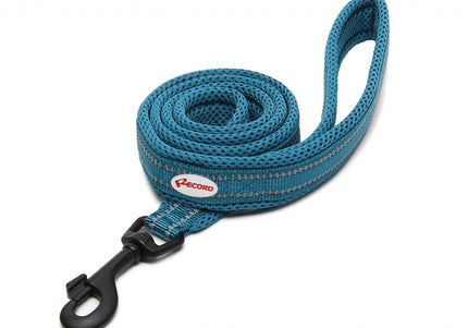 Record Atlante Lead Turquoise – Reflective High-Quality Dog Leash, 110cm, Large Size