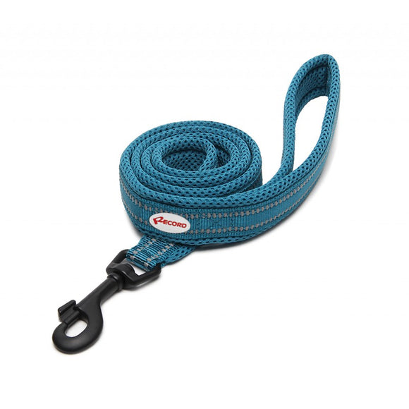 Record Atlante Lead Turquoise – Reflective High-Quality Dog Leash, 110cm, Large Size