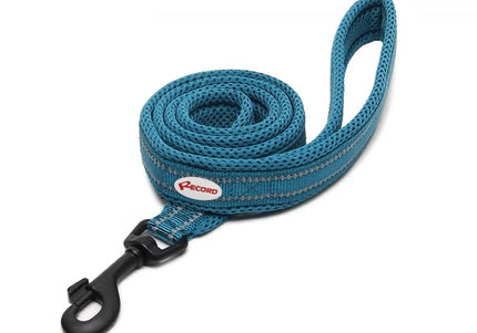 Record Atlante Lead Turquoise – Reflective High-Quality Dog Leash, 110cm, Large Size