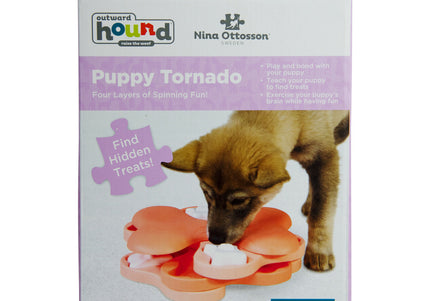 Nina Ottosson Puppy Tornado – Interactive Level 2 Puzzle Game, Durable Spinning Treat Dispenser