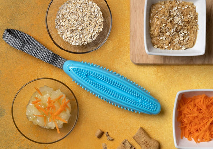 Nuzzle Puzzle Fling N Forage Stick – Rubber Dog Toy with Handle, Durable Treat Dispenser