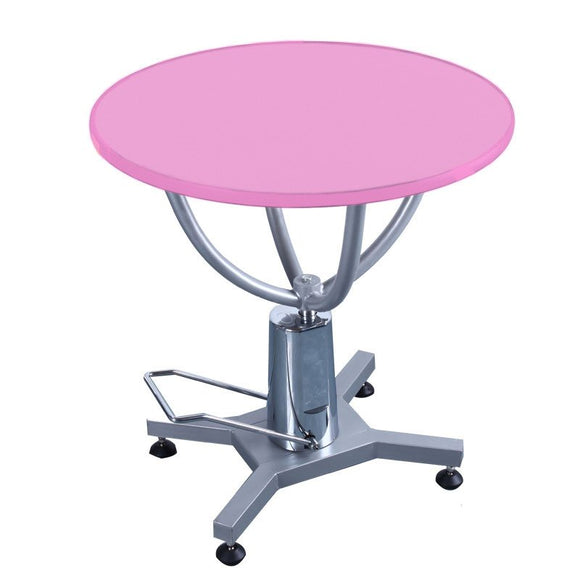 Blovi Round Hydraulic Grooming Table – Swivel Top, 70cm Diameter, Black, Adjustable Height