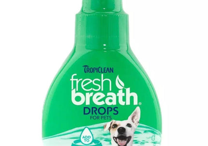 Tropiclean Fresh Breath Drops 65ml – Fast-Acting Oral Water Additive, Minty Breath Freshener