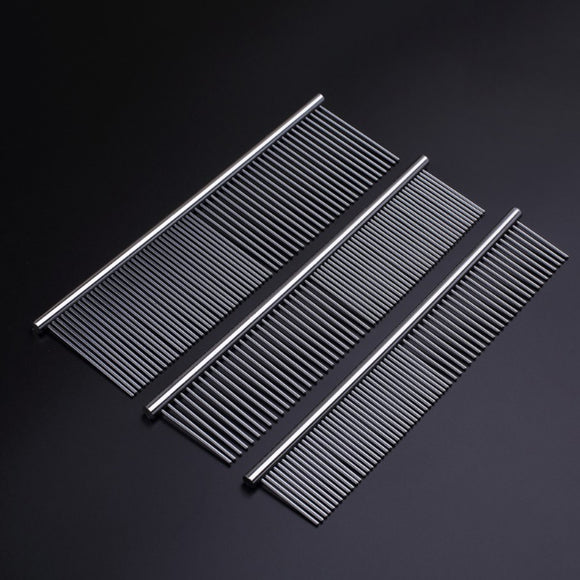 Jargem Steel Grooming Comb 19cm – Mixed Tooth Spacing, 3.6cm Pins, Durable Metal Design