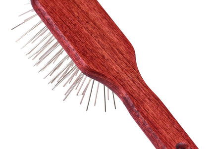 Blovi Red Wood Pin Brush – Rectangular Wooden Body with Long 30mm Metal Pins, Durable Design