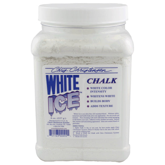 Chris Christensen White Ice Chalk – Whitening Powder, Conceals Discoloration and Adds Texture, 227g