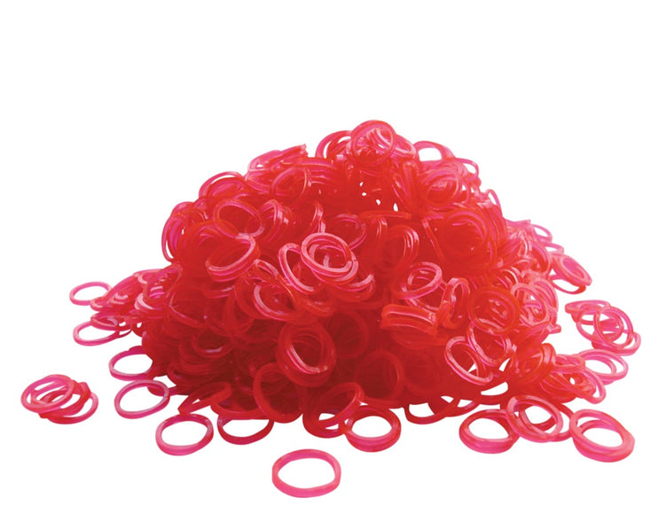 Show Tech Pink Latex Rubber Bands – 1000 Pack, 0.8cm Diameter, Durable and Flexible