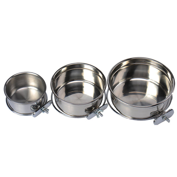 Show Tech Steel Kennel Bowl – 600ml Durable Feeding Dish with Secure Handle Attachment