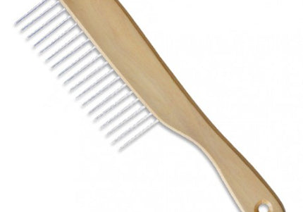 Ideal Dog Flat Wooden Comb – Wide Tooth Design, Smooth Detangling and Gentle Finish