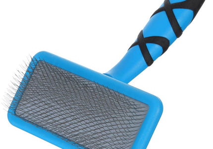 Groom Professional Flat Slicker Brush Medium – Soft Bristles, Ergonomic Handle for Gentle Grooming