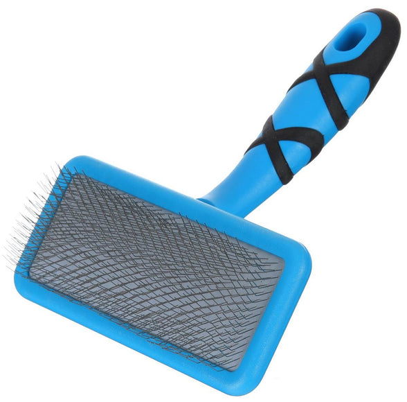 Groom Professional Flat Slicker Brush Medium – Soft Bristles, Ergonomic Handle for Gentle Grooming